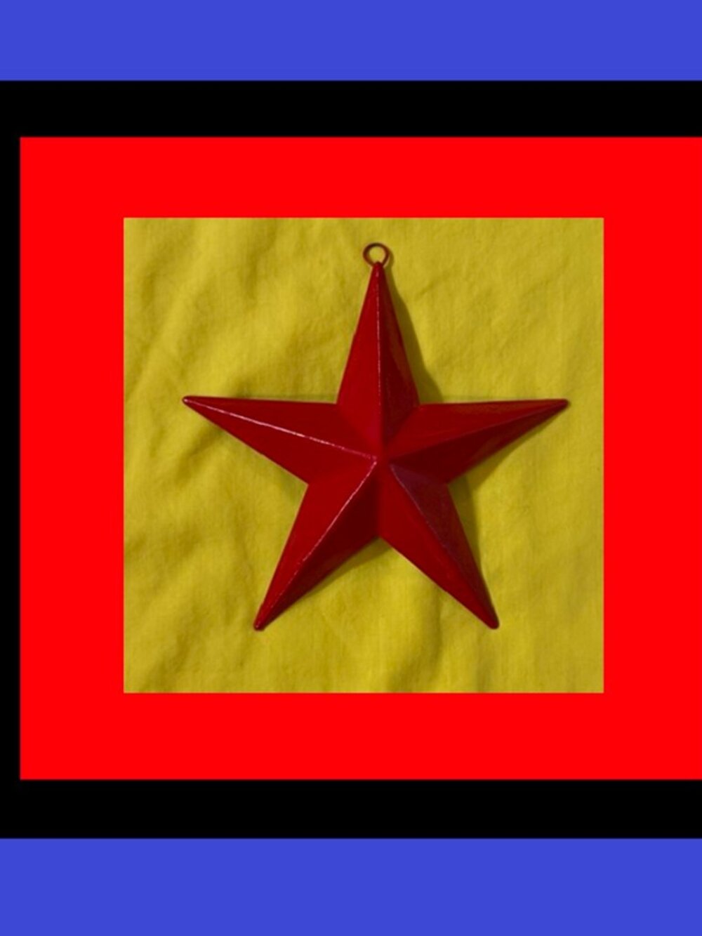 One (1) Red Painted Tin Star with Hanging Loop 6 3/4" by 6 3/4" One (1)16006B
